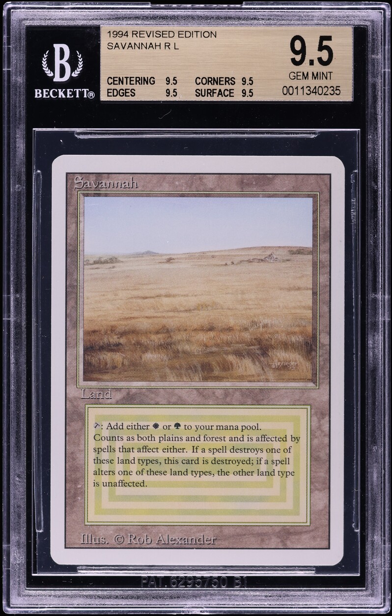 1994 Magic The Gathering MTG Revised Edition Dual Land Savannah