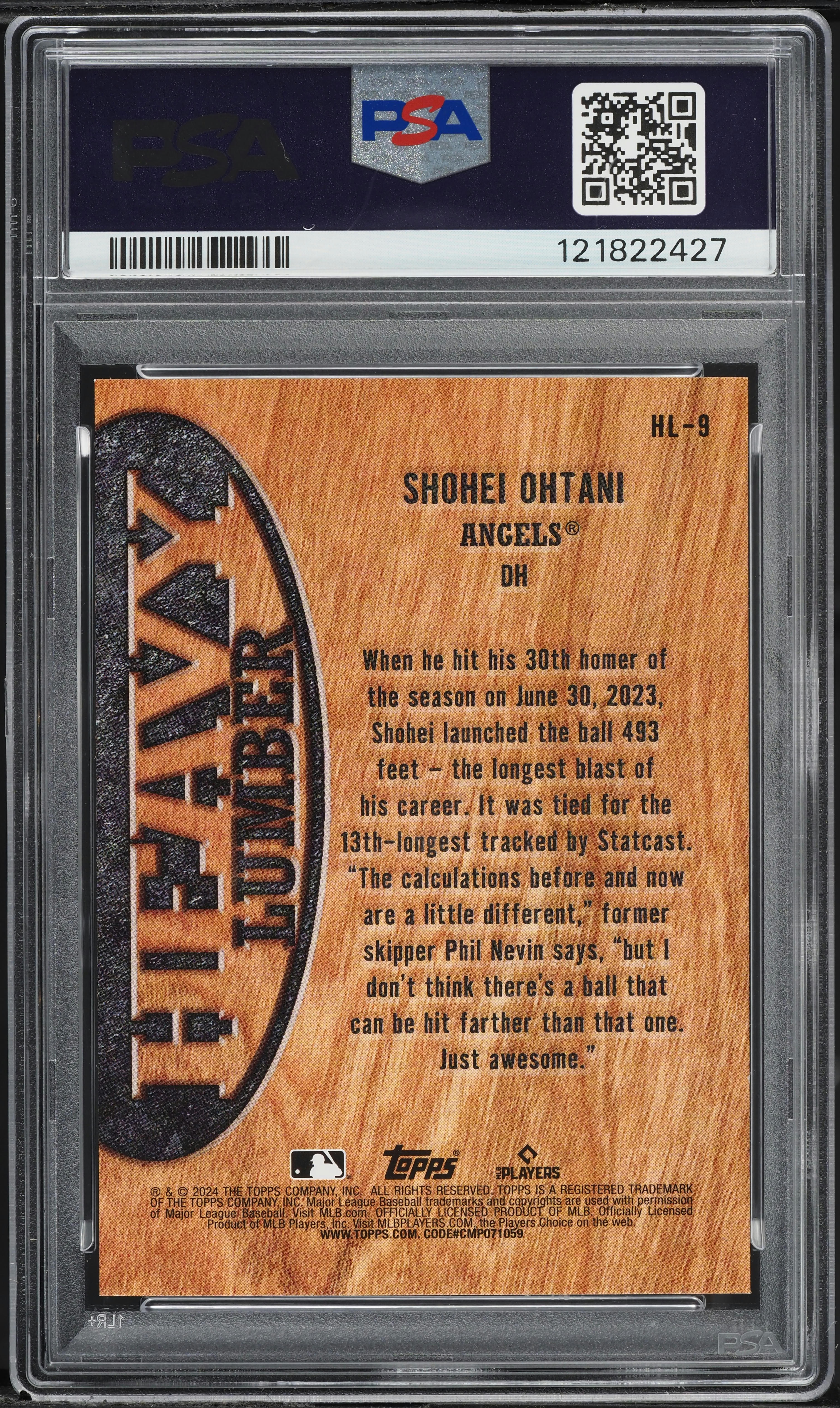 2024 Topps Heavy Lumber Shohei Ohtani #HL-9 PSA 10 GEM MINT on