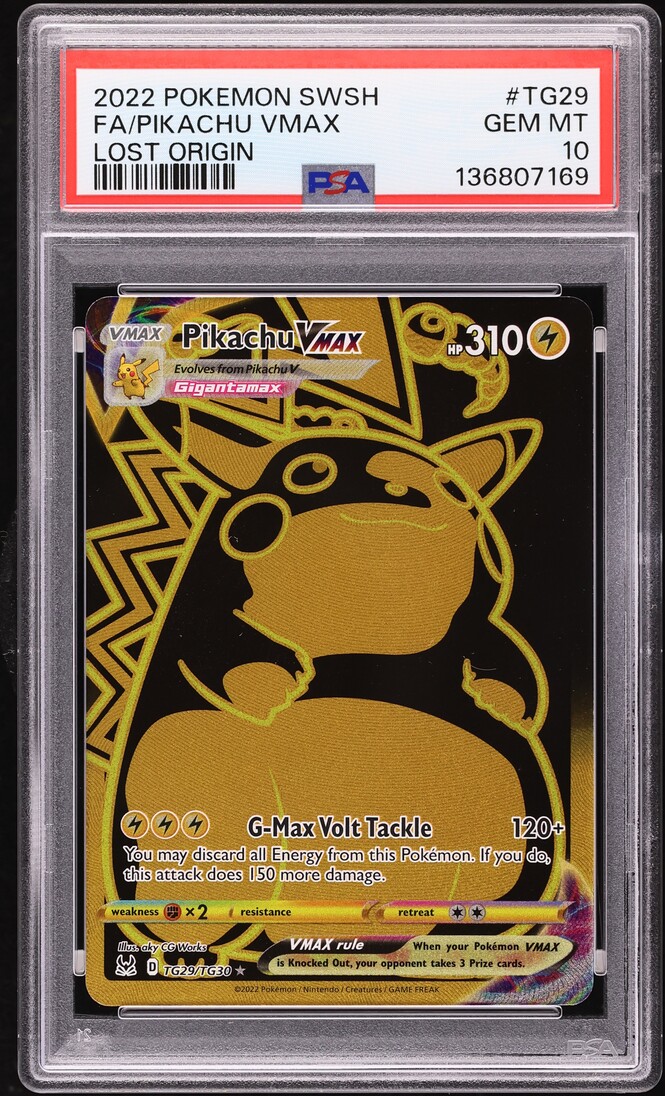 2022 Pokemon Sword & Shield Lost Origin CHR Pikachu VMAX #TG29 PSA