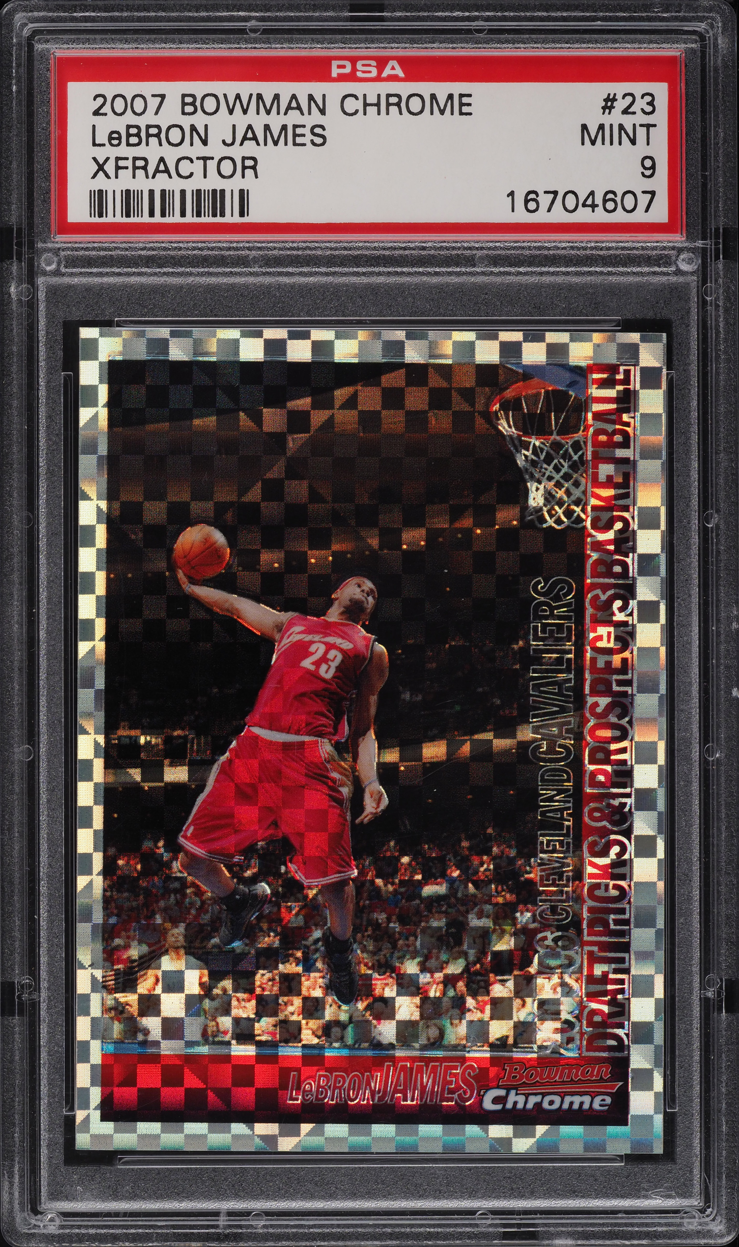 2005 Bowman Chrome Xfractor LeBron James /150 #23 PSA 9 MINT on