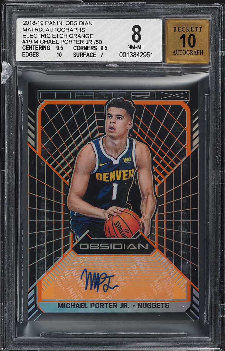 2018 Panini Obsidian Electric Orange Michael Porter Jr. ROOKIE