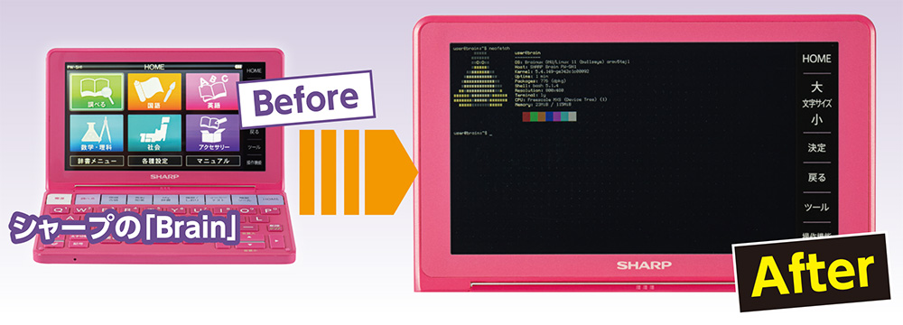 中古電子辞書がパソコンに変身！Debianベースの独自Linuxを動かす