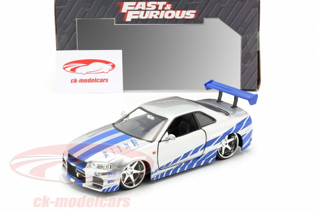 Jadatoys 1:24 Brian's Nissan Skyline GT-R (R34) 映画 2 Fast 2