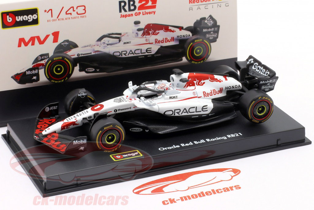 Bburago 1:43 Max Verstappen Red Bull RB21 #1 Winner Japan GP