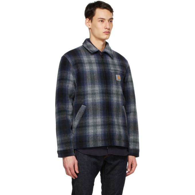Carhartt Work In Progress Blue Check Detroit Vermont Jacket