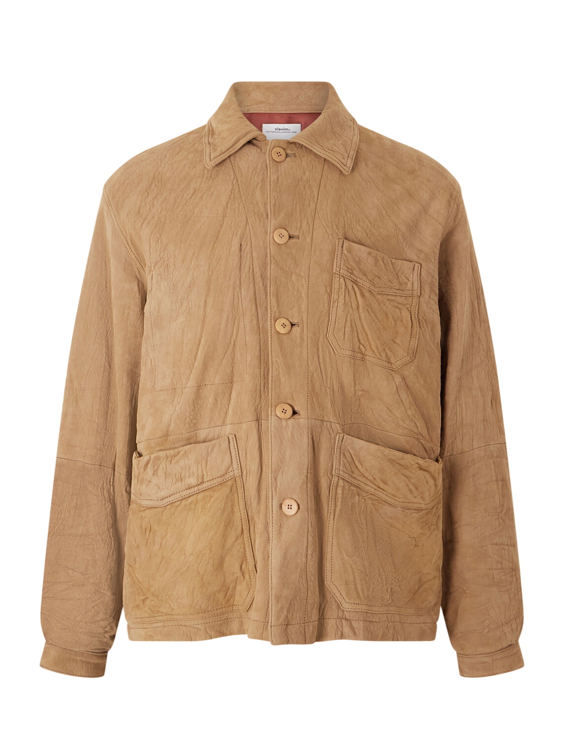 Visvim - Travail Crinkled-Leather Blouson Jacket - Neutrals Visvim