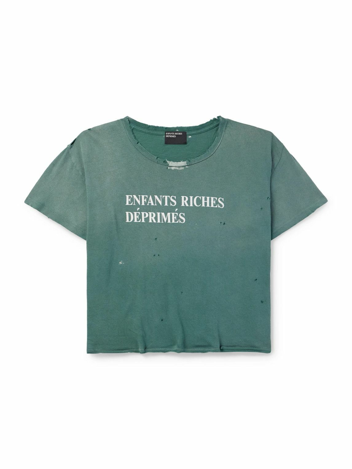 Enfants Riches Déprimés - Distressed Logo-Print Cotton-Jersey T