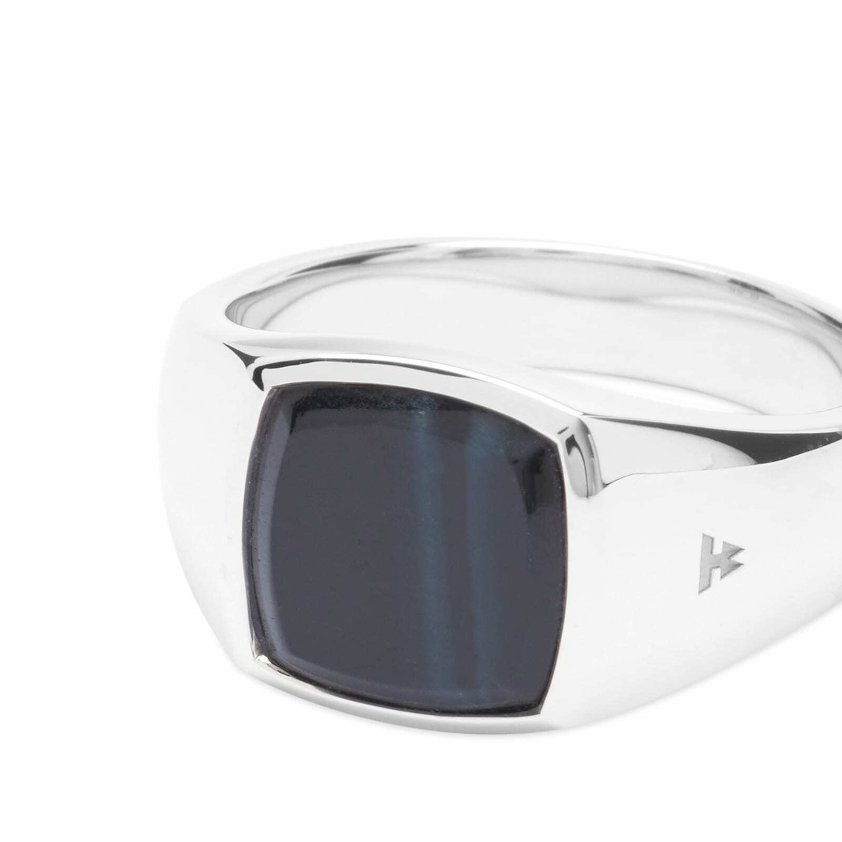 Tom Wood Men's Kay Ring in Blue Hawk Eye Tom Wood