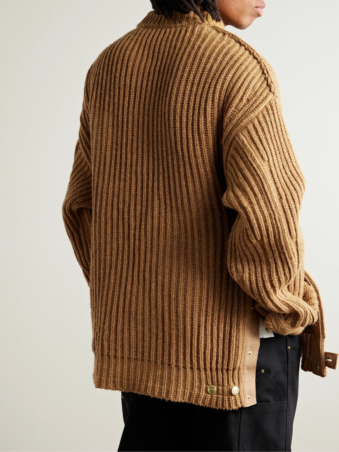 Sacai - Carhartt WIP Detroit Ribbed Wool and Nylon-Blend Sweater