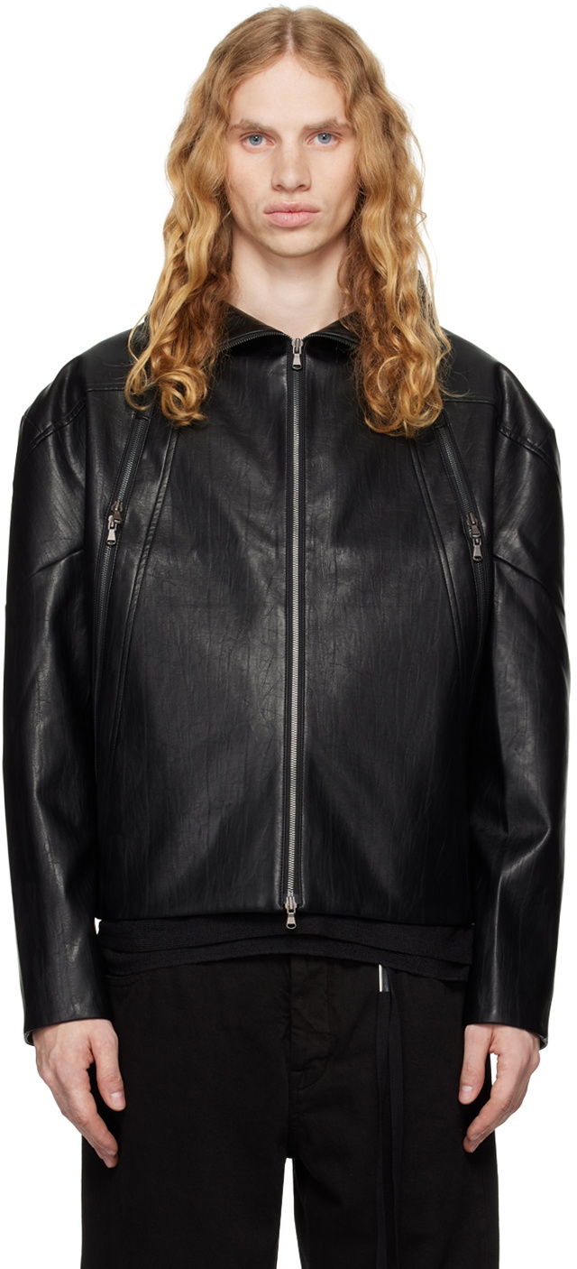 CARNET-ARCHIVE Black Nail Faux Leather Jacket CARNET-ARCHIVE