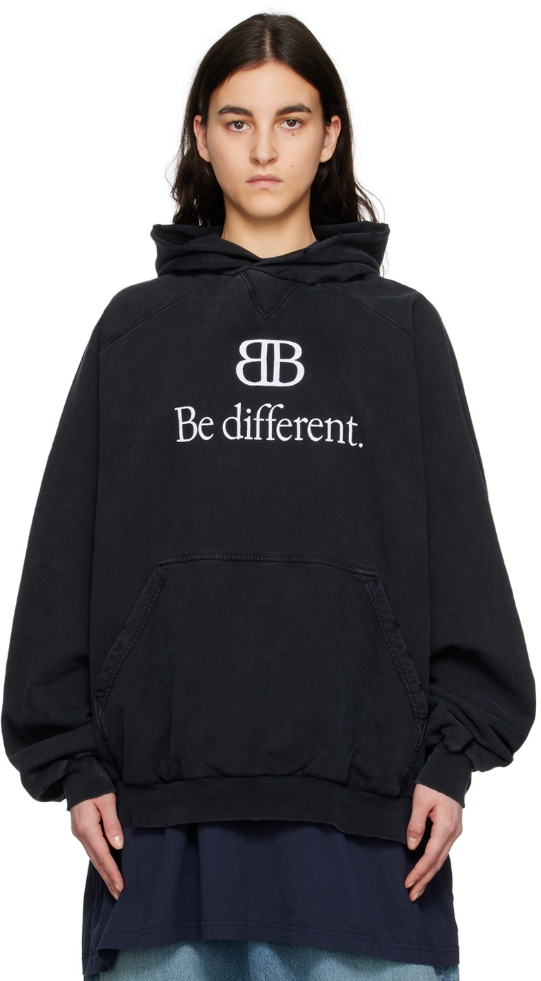 Balenciaga Black Patched Hoodie Balenciaga