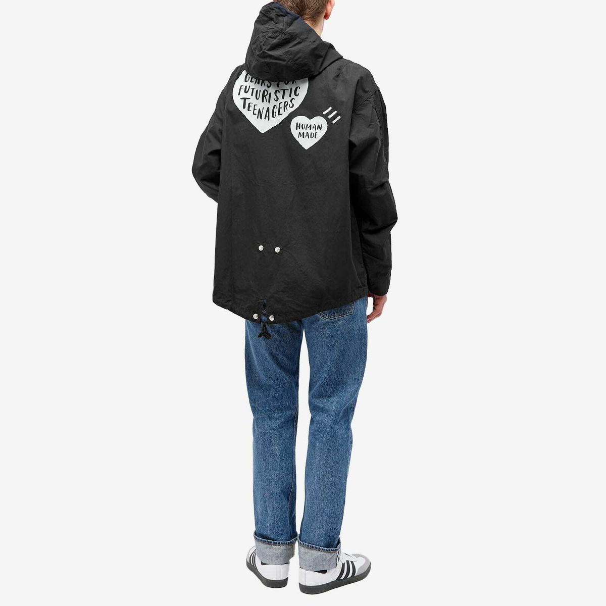 Human Made Men's Hooded Fishtail Parka Jacket in Black Human Made