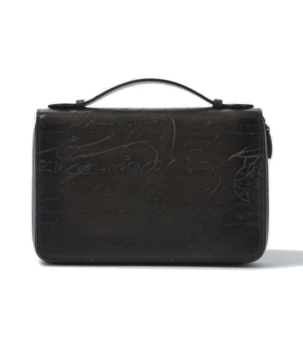 Berluti Miles leather-trimmed messenger bag Berluti