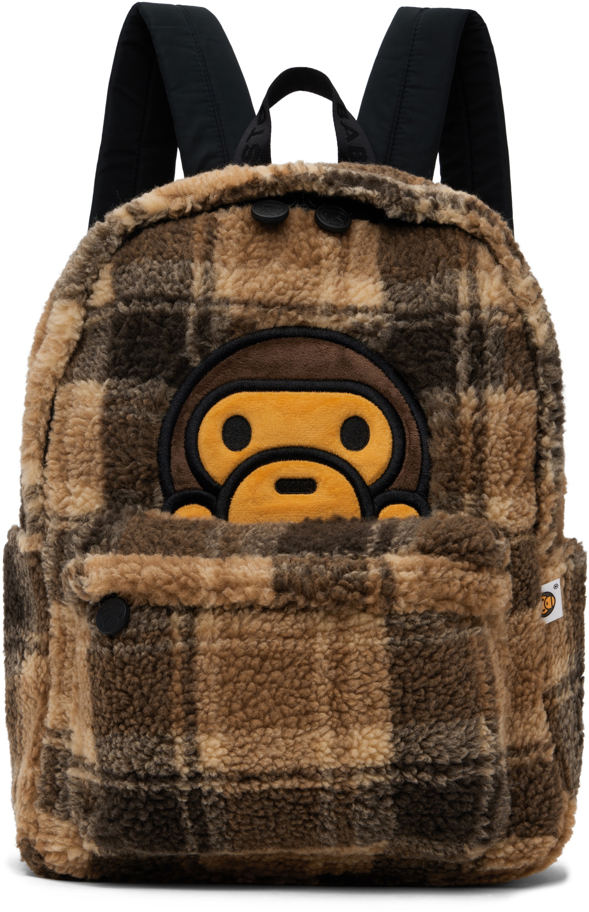 BAPE Brown Baby Milo Fur Check Backpack A Bathing Ape
