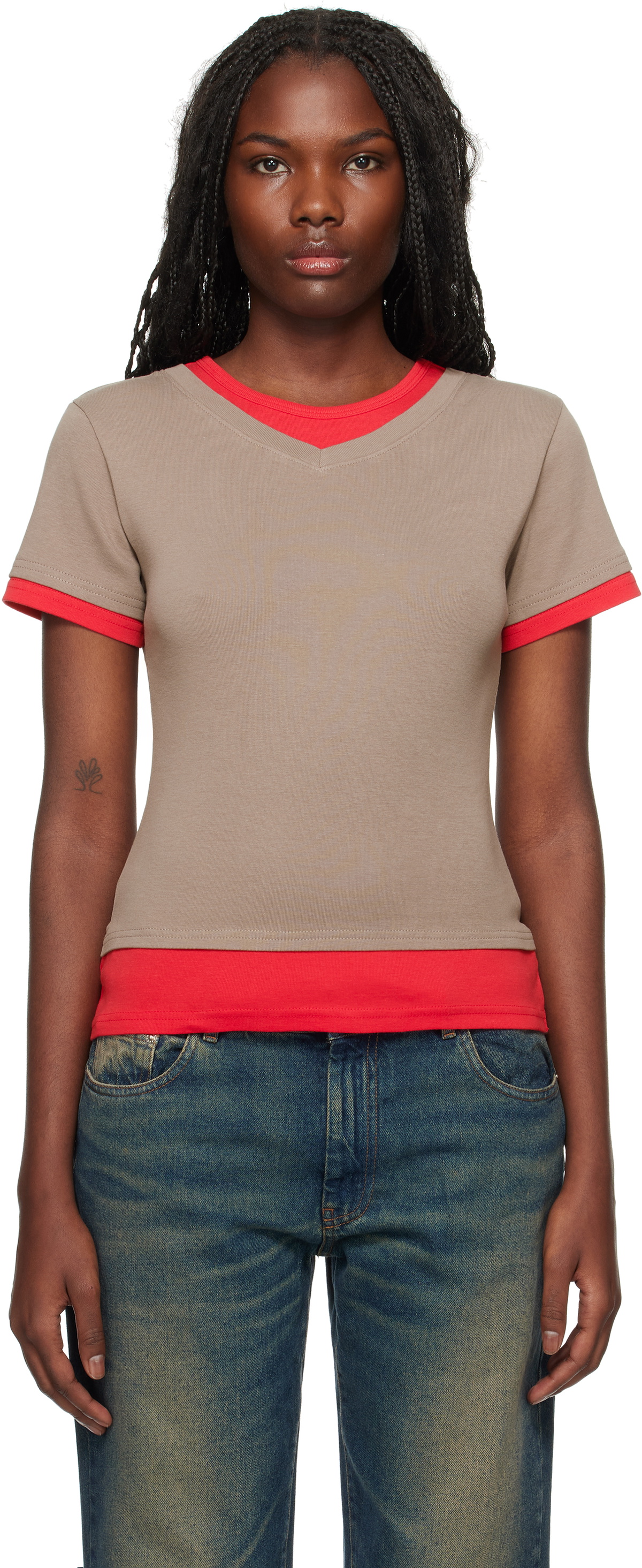 Gimaguas Taupe & Red Rio T-shirt Gimaguas