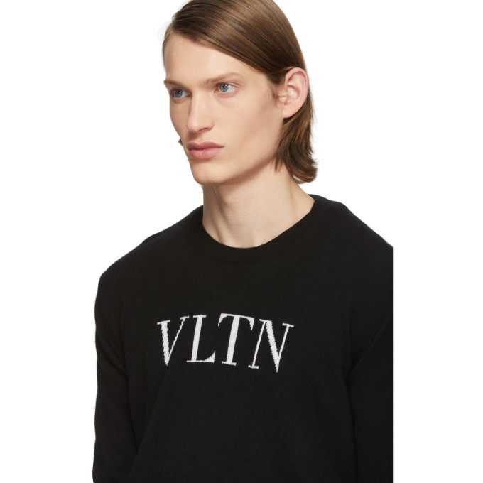 Valentino Black VLTN Crewneck Sweater Valentino
