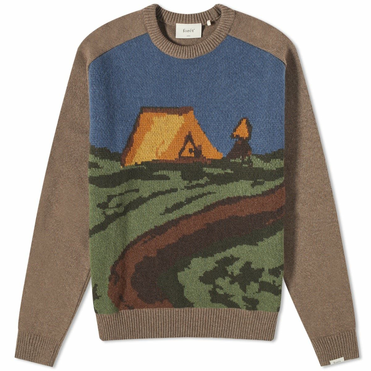Foret Men's Camp Jacquard Knit in Khaki Foret
