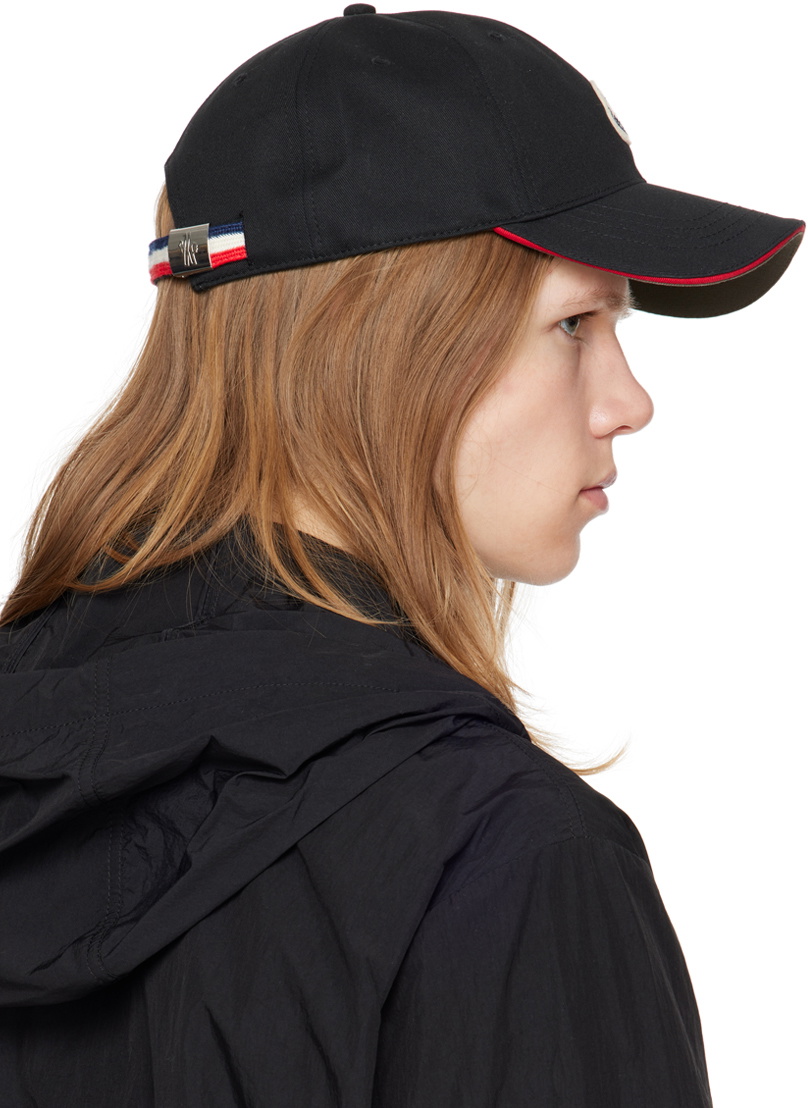 Moncler Black Gabardine Baseball Cap Moncler