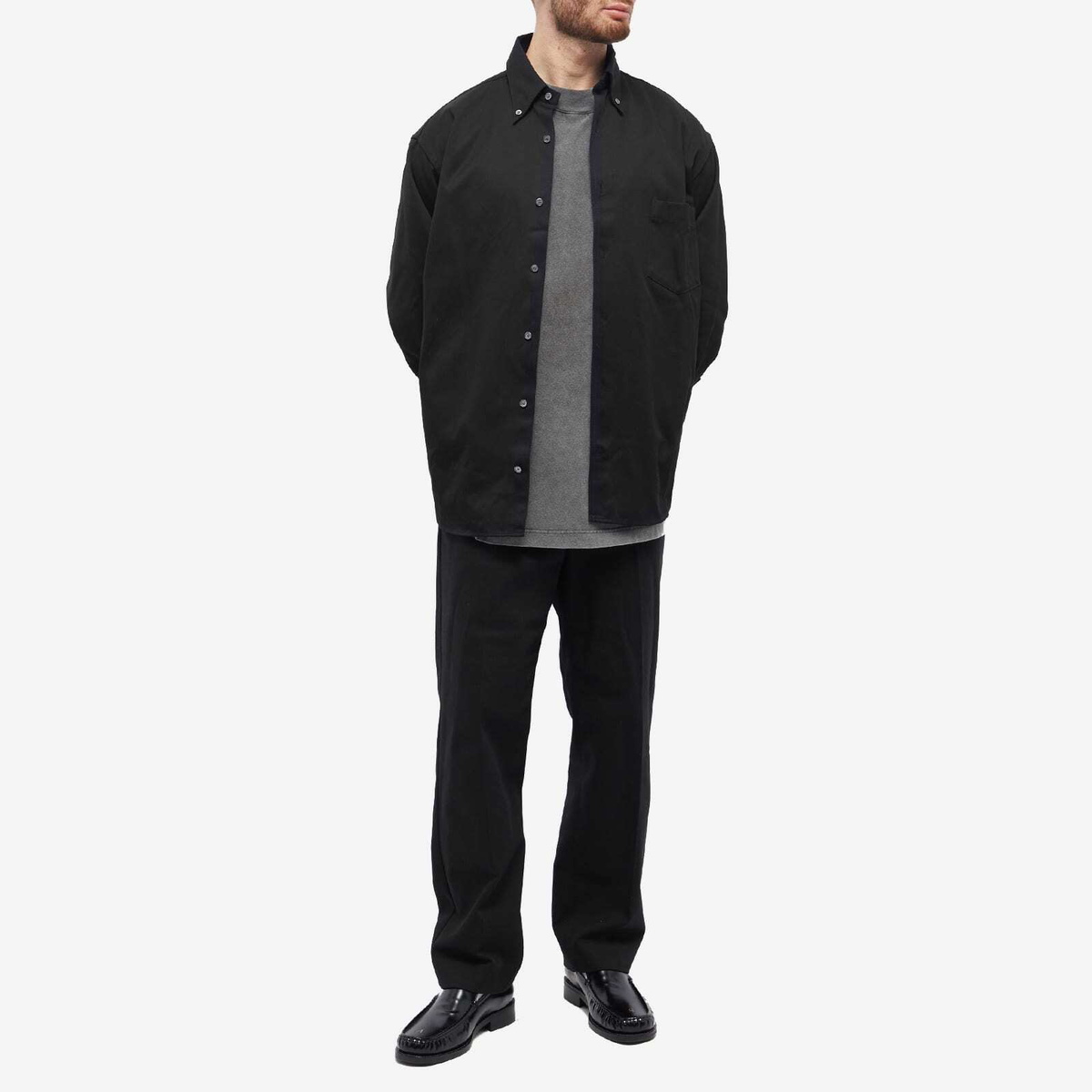 Acne Studios Men's Odrox Cotton Twill Overshirt in Black Acne Studios
