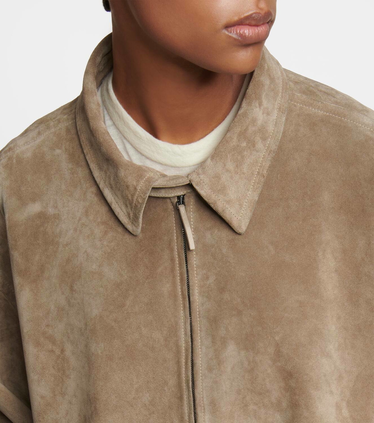 The Row Roanna suede bomber jacket The Row
