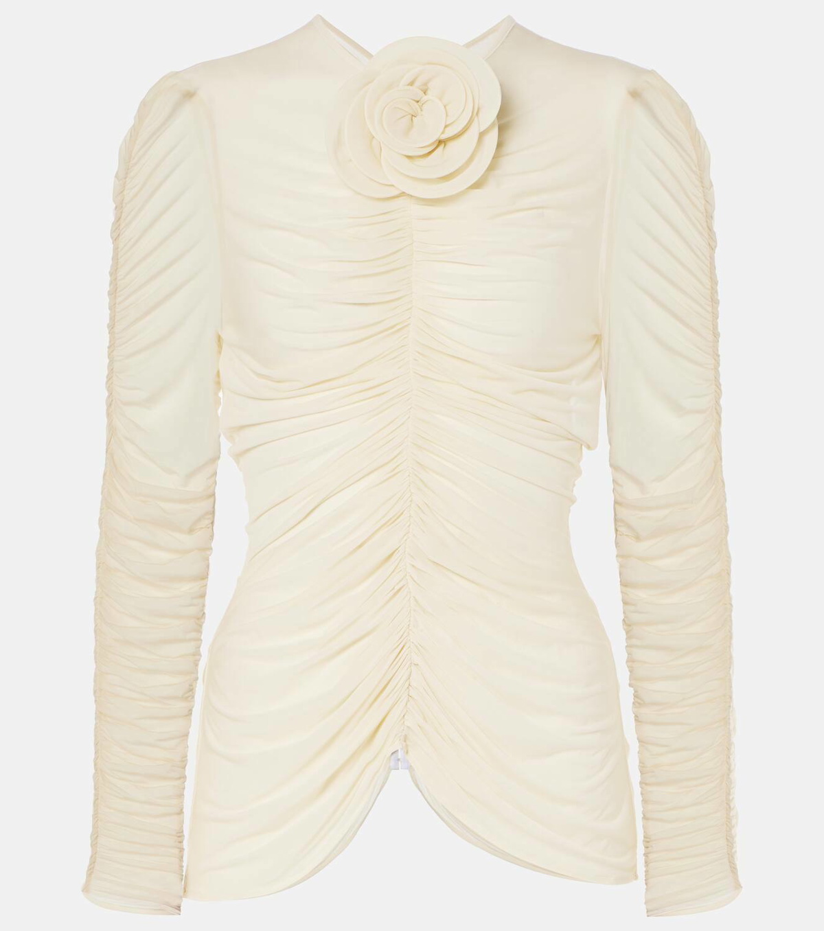 Magda Butrym Floral-appliqué ruched top Magda Butrym