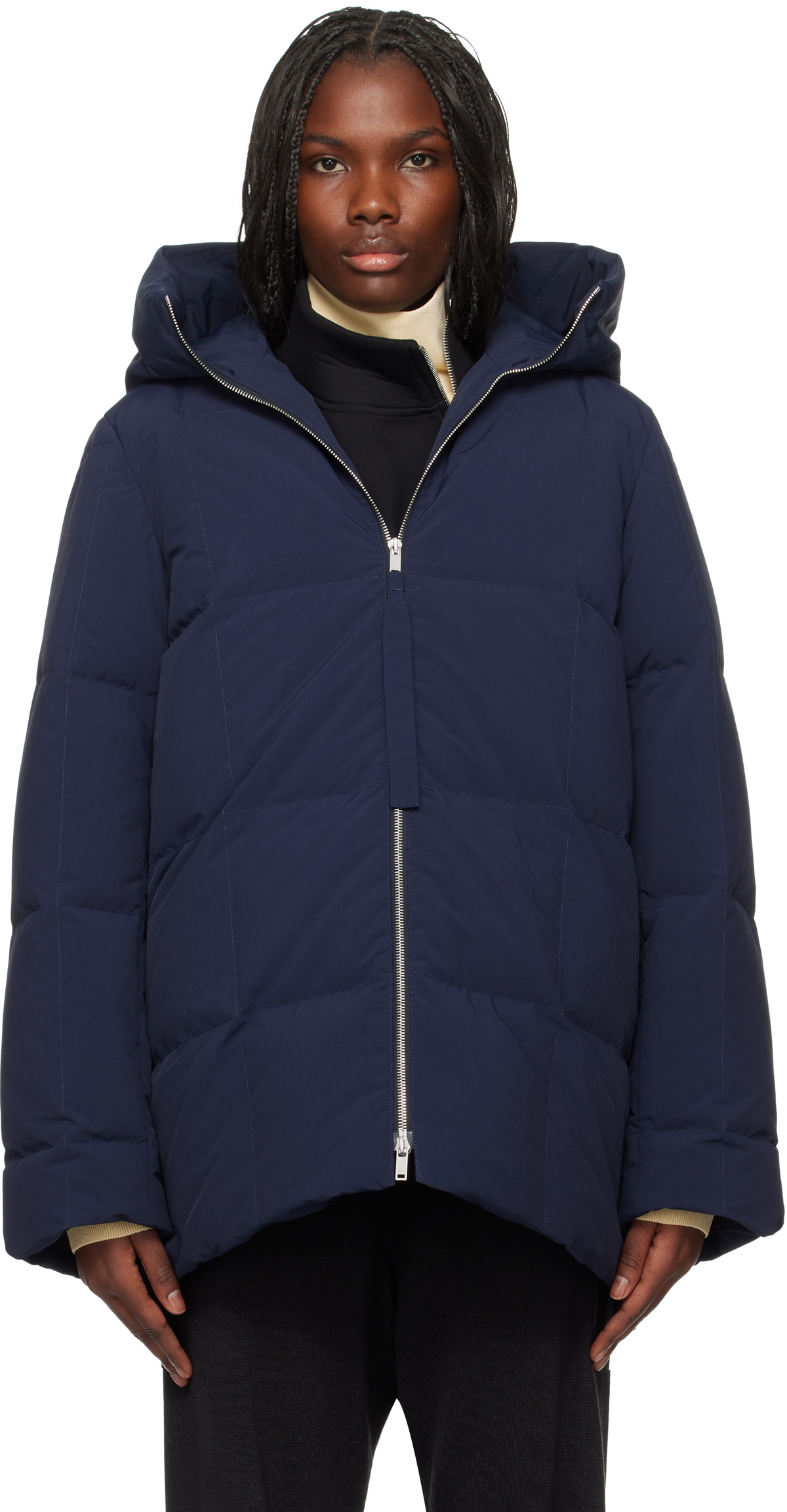 Jil Sander Navy Quilted Down Jacket Jil Sander