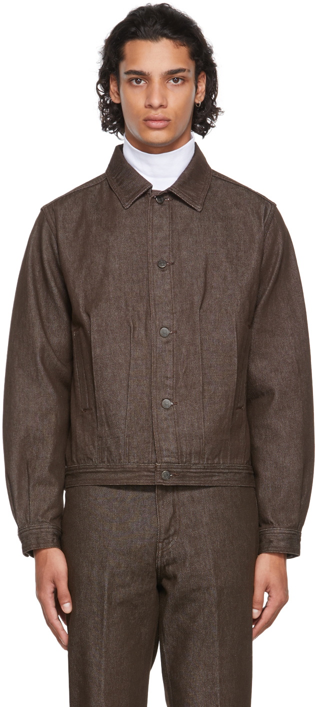 AURALEE Brown Denim Hard Twist Jacket Auralee