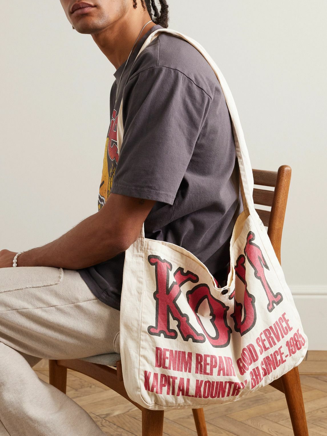 KAPITAL - Kountry Factory Printed Cotton-Twill Tote Bag KAPITAL