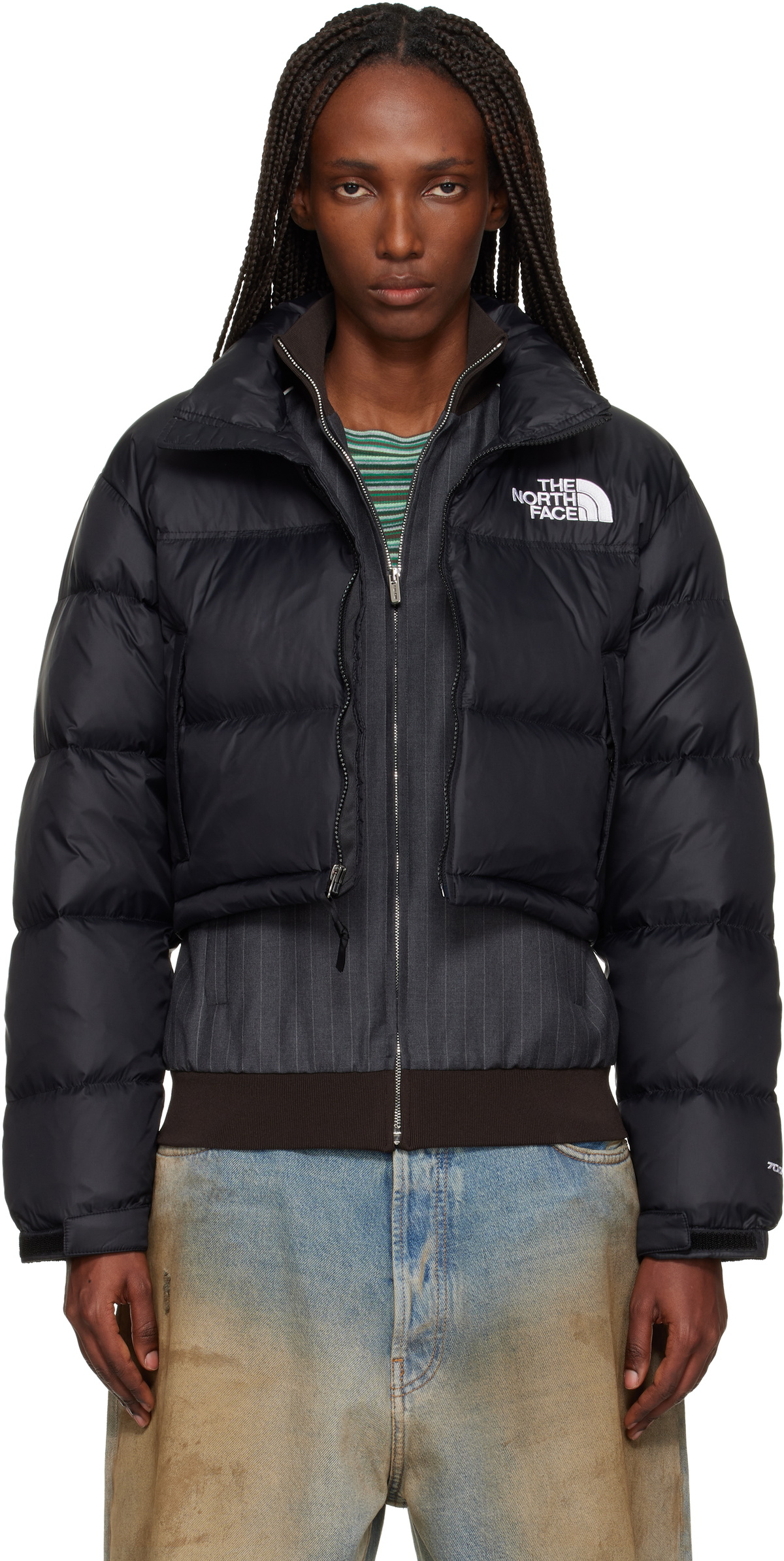 The North Face: Black Nuptse Short Down Jacket | SSENSE