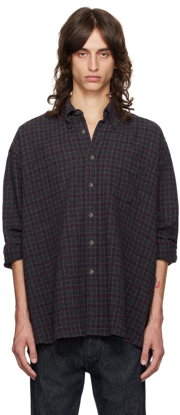 OUR LEGACY Purple & Gray Borrowed BD Shirt Our Legacy