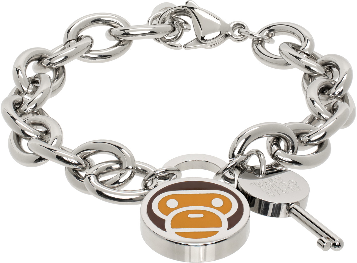 BAPE Silver On-The-Go Bracelet A Bathing Ape
