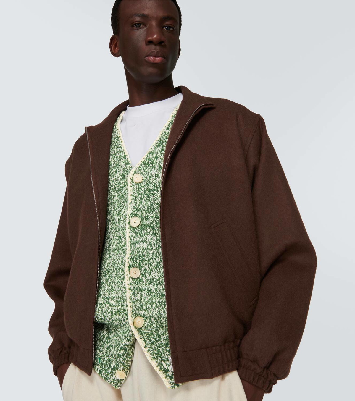 Auralee Oversized wool and silk cardigan Auralee