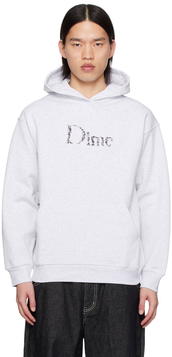 Dime Gray Classic Skull Hoodie Dime