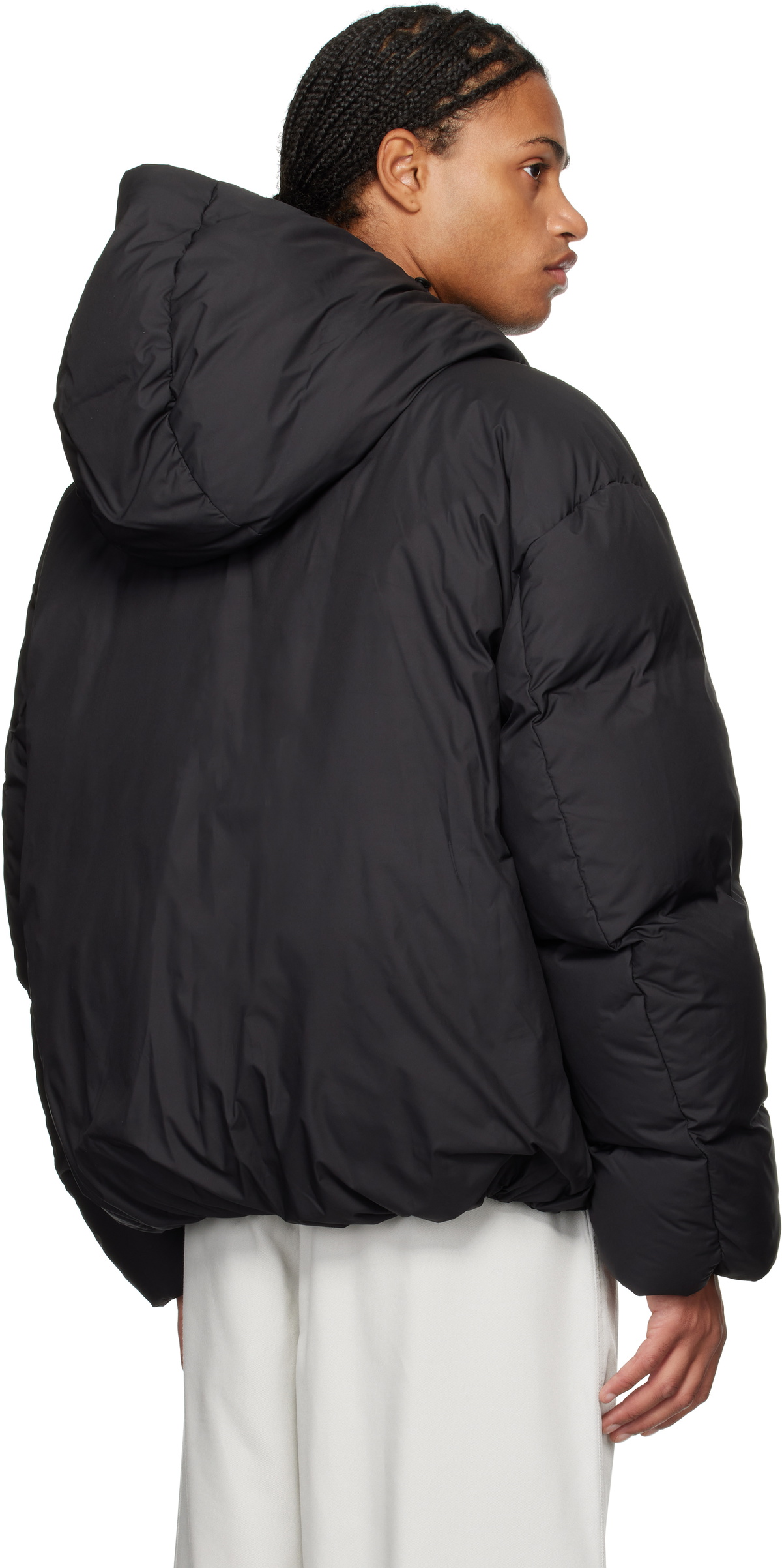 AMOMENTO Black Hooded Down Puffer Jacket AMOMENTO