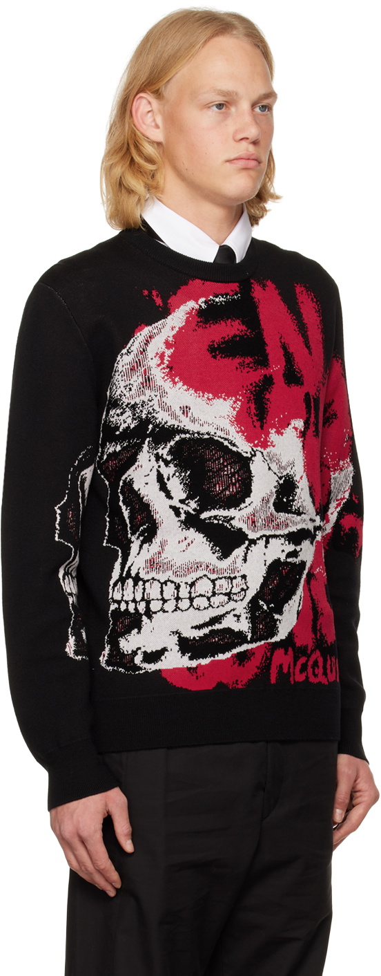 Alexander McQueen Black Skull Graffiti Sweater Alexander McQueen