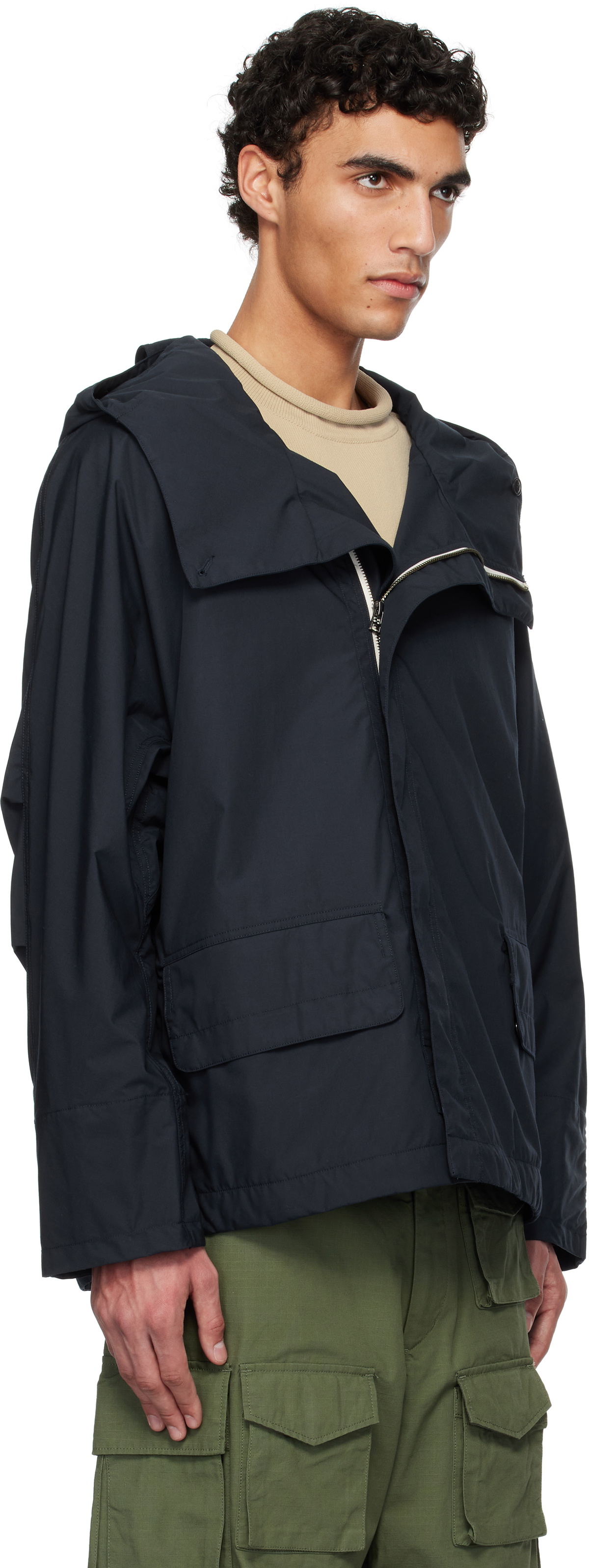 nanamica Navy Hooded Deck Jacket Nanamica