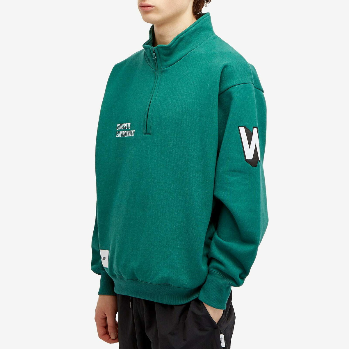 WTAPS Men's 05 Quarter Zip Sweatshirt in Green WTAPS