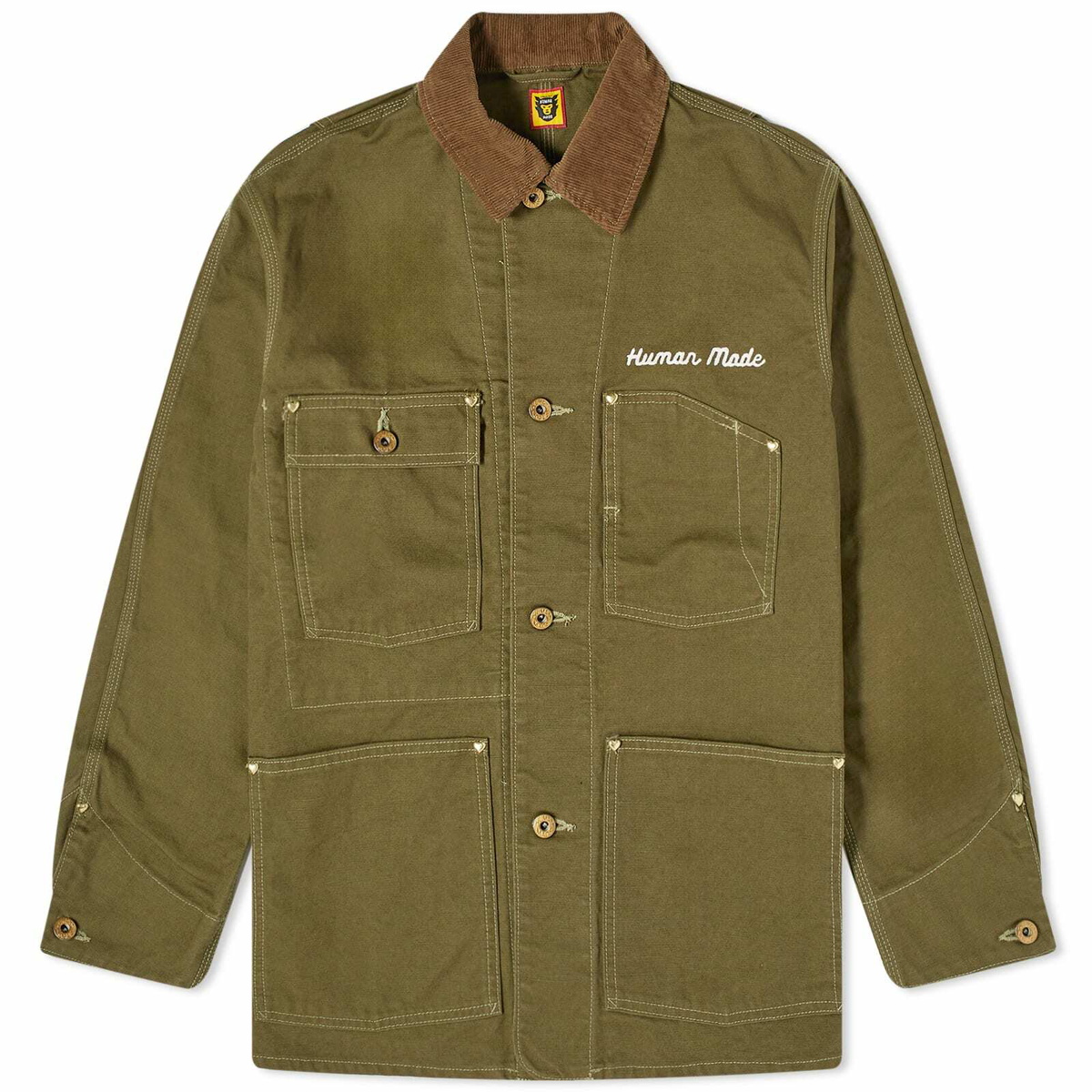Human Made Men's Duck Coverall Jacket in Olive Drab Human Made