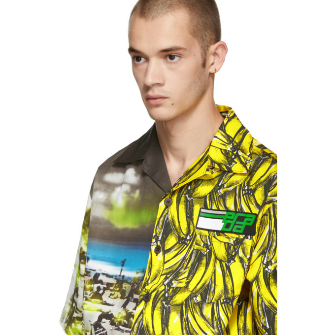 Prada Multicolor Short Sleeve Bananas and Beach Shirt Prada