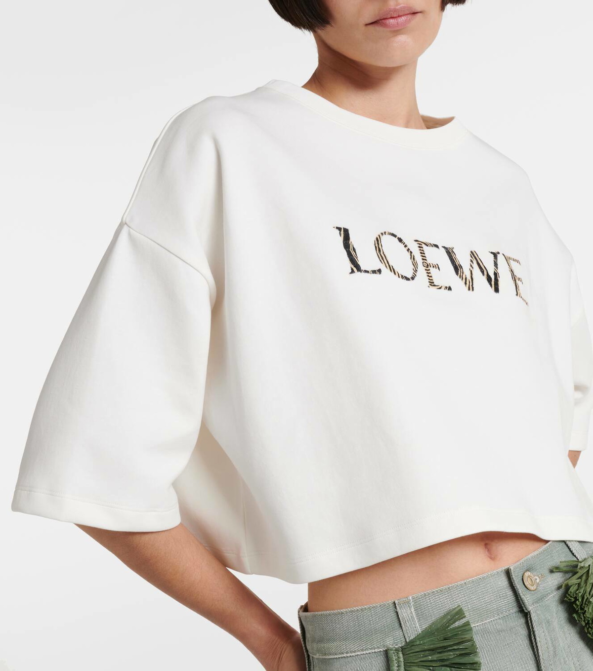 Loewe Paula's Ibiza logo cotton-blend crop top Loewe