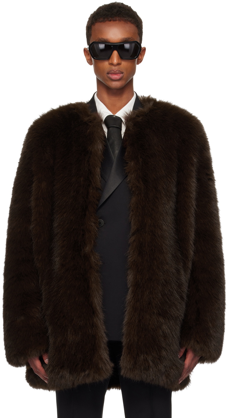 Ernest W. Baker Brown Faux-Fur Coat Ernest W. Baker