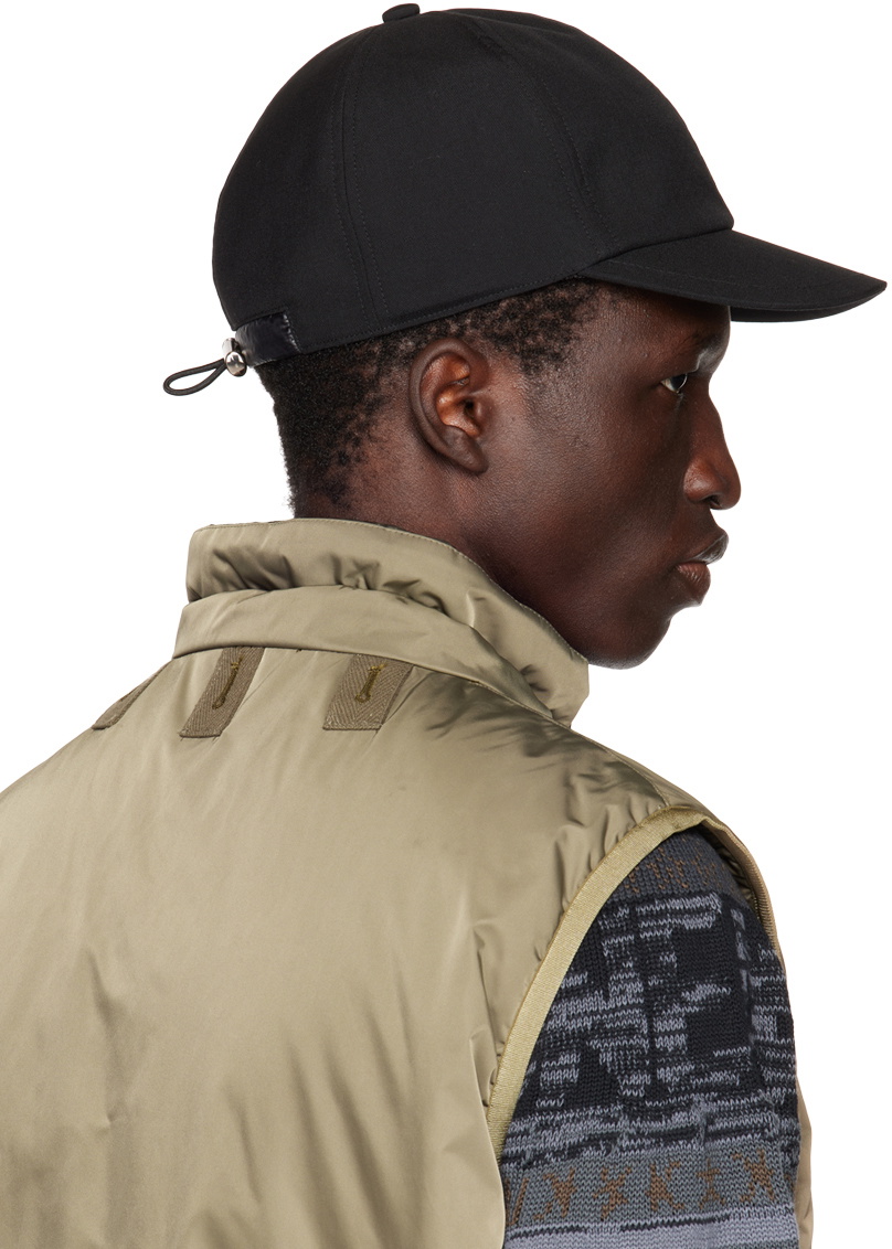 sacai Black Drawstring Cap Sacai