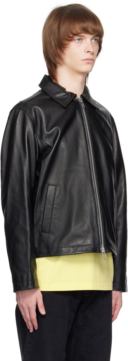 Sunflower Black Short Leather Jacket Sunflower