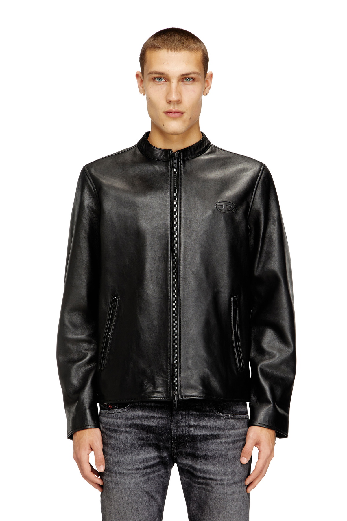 Diesel Black L-Korn-A Leather Jacket Diesel