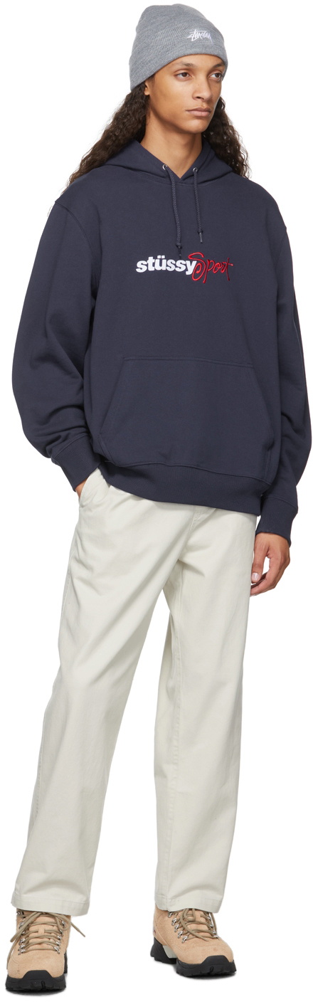 Stüssy Navy Sport Embroidered Hoodie Stussy