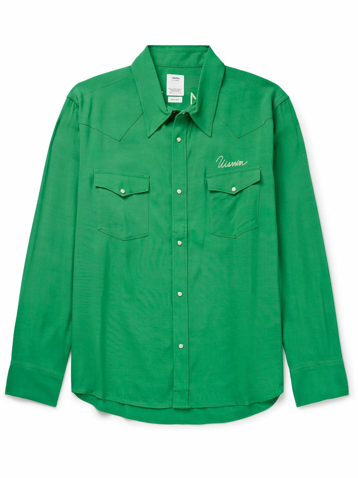Visvim - Logo-Embroidered Woven Western Shirt - Green Visvim