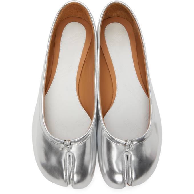 Maison Margiela Silver Tabi Ballerina Flats Maison Margiela
