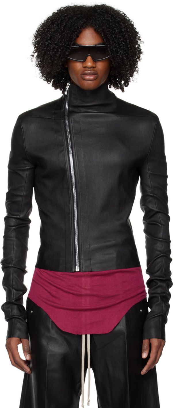 Rick Owens Black Gary Leather Jacket Rick Owens