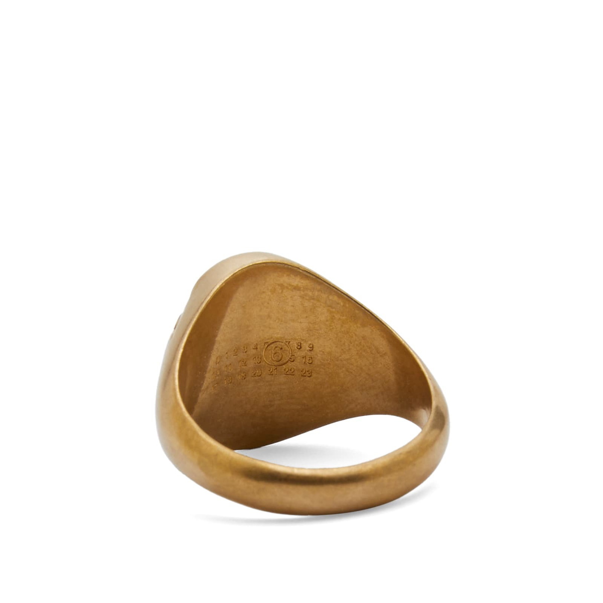 MM6 Maison Margiela Men's Signet Ring in Brushed Gold MM6 Maison