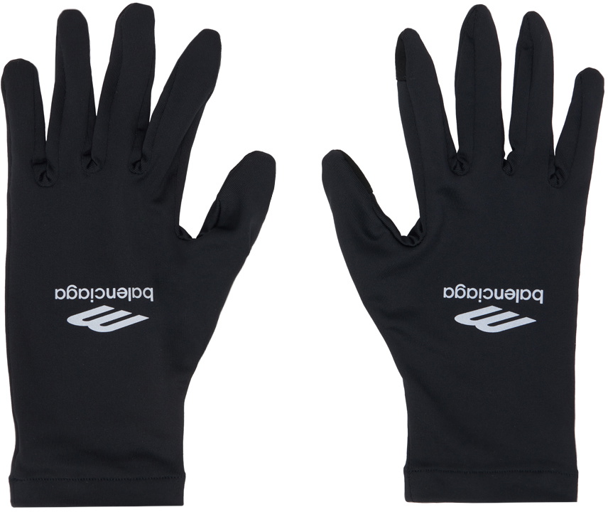 Balenciaga Black Skiwear 3B Sports Icon Ski Gloves Balenciaga